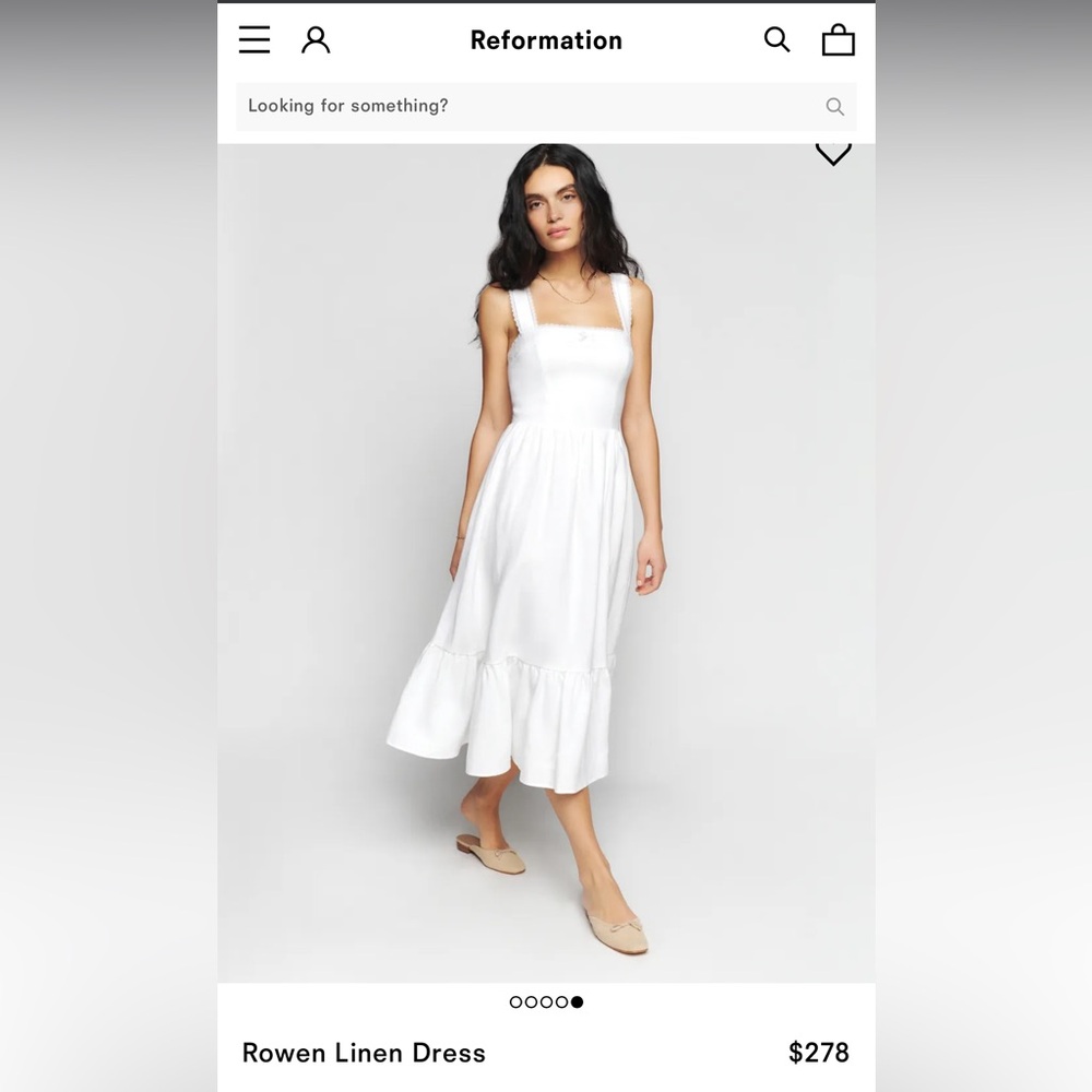 Reformation White Midi Dress
